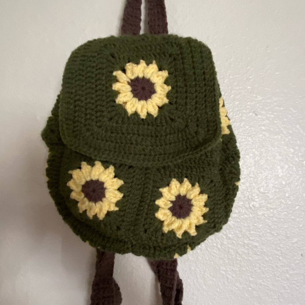 Sunflower Crochet Kids Backpack